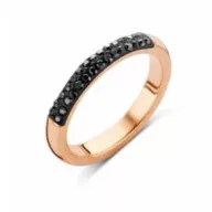 Victoria Rose gold színű fekete köves gyűrű