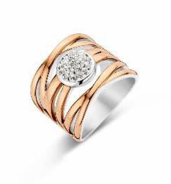 Victoria Rose gold színű fehér köves gyűrű