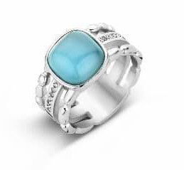 Victoria Ezüst színű kék köves gyűrű