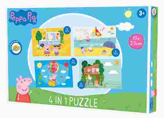 Puzzle prasiatka Peppa 4v1