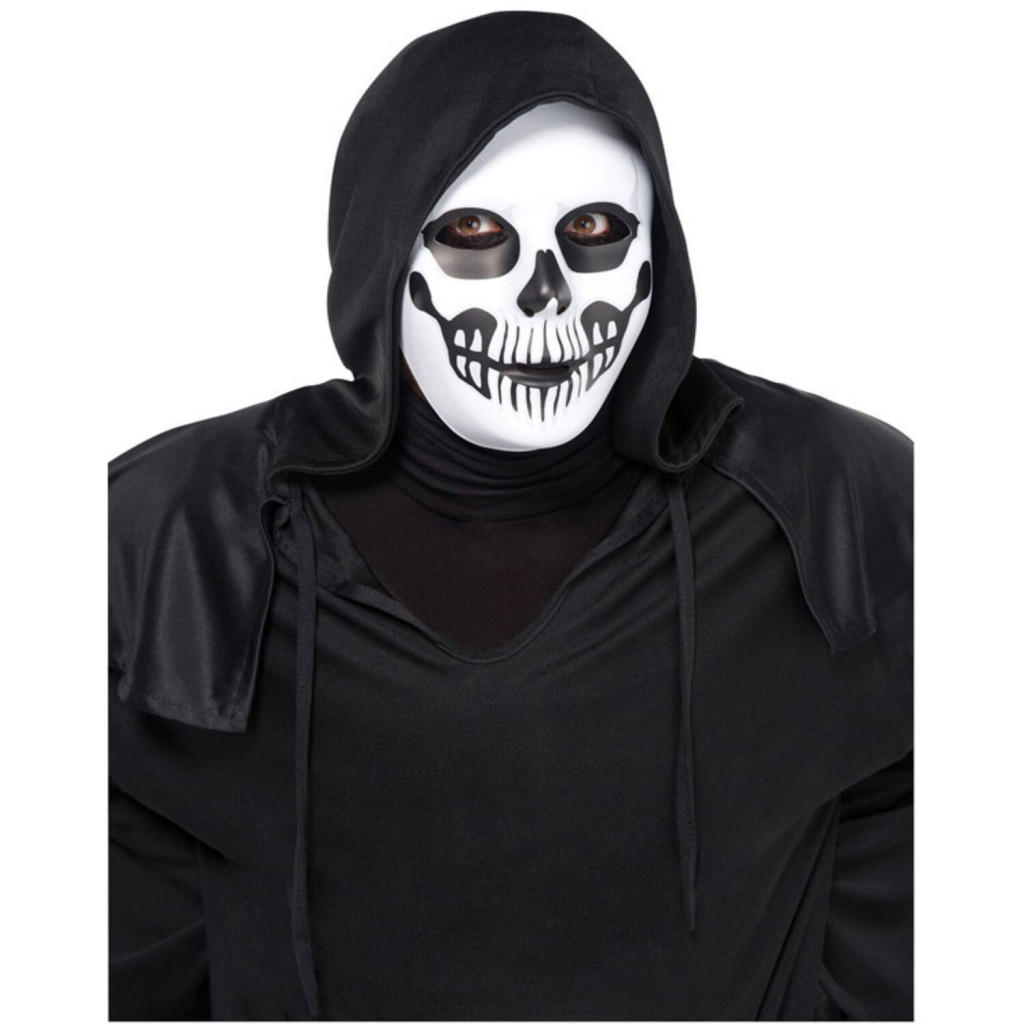Maschera di plastica bianca a forma di teschio